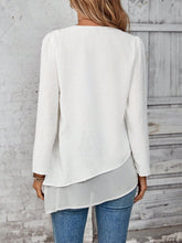EMERY ROSE Women's Vacation Casual Solid Color Asymmetrical Hem Shirt